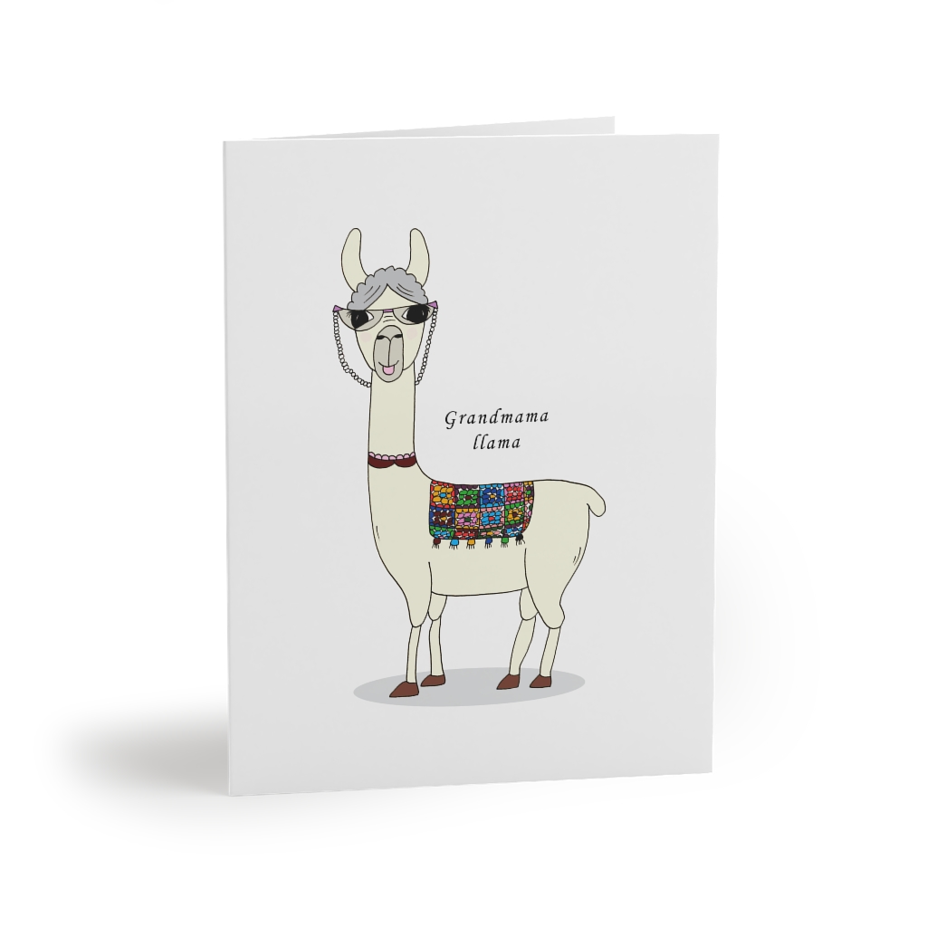 Set of 8 Llama Greeting Cards with Envelopes :: Banana Slug Studio
